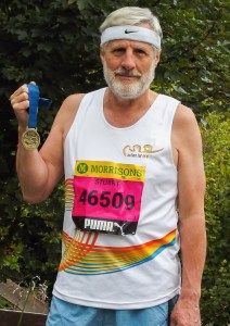 With my finisher's medal.